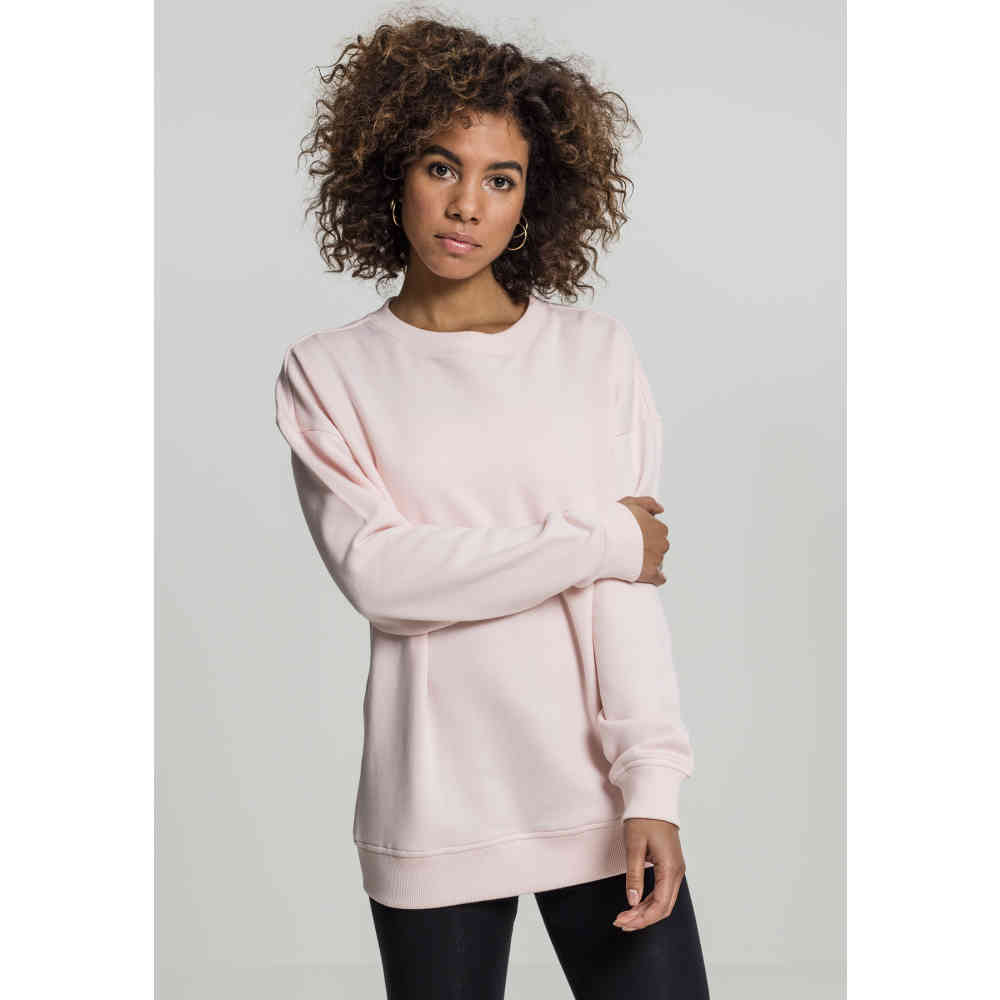 Urban Classics Ladies Oversize Crewneck pink | Attitude Urban Classics Ladies oversized crew sweater sweater cream